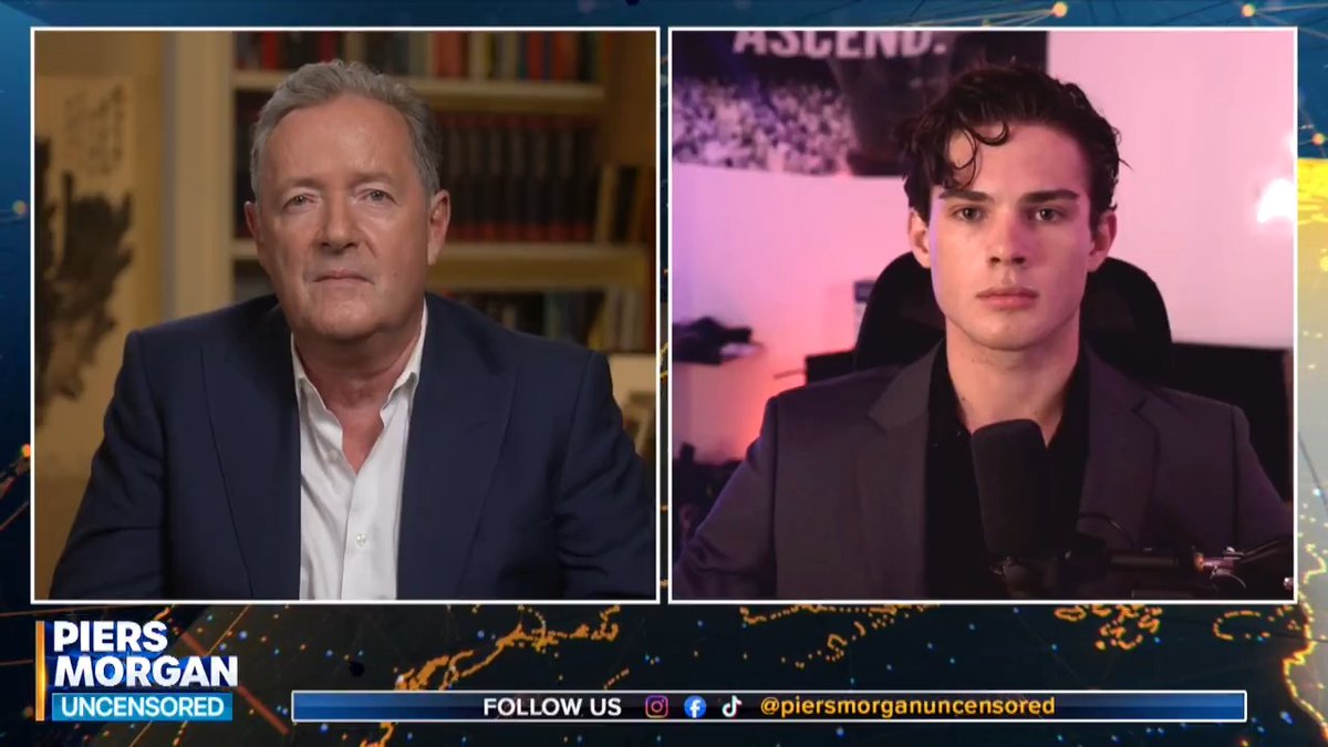 "Do you think, when you look at the pair of us, that you are more aesthetically appealing than me?" Piers Morgan puts the question to the King of looksmaxxing, Clavicular. Watch the FULL interview👇 📺 Piers Morgan | Clavicular
