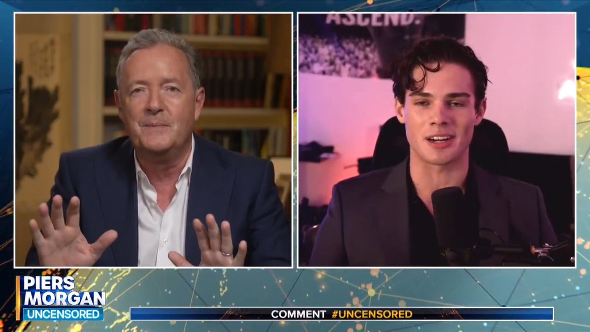 "Why would you go to that island, Piers?" Clavicular falsely insinuates that Piers Morgan has been to Epstein's island, while trying to avoid questions about partying to Ye's 'Heil Hitler'. Watch more👇 📺 Piers Morgan | Clavicular
