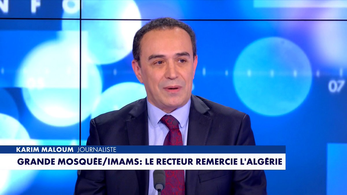 Karim Maloum, journaliste, sur l'envoi d'imams algériens en France pour le ramadan : «Ils vont venir en France avec des messages rédigés par le ministère des affaires religieuses. Et la France laisse faire», dans #Facealinfo