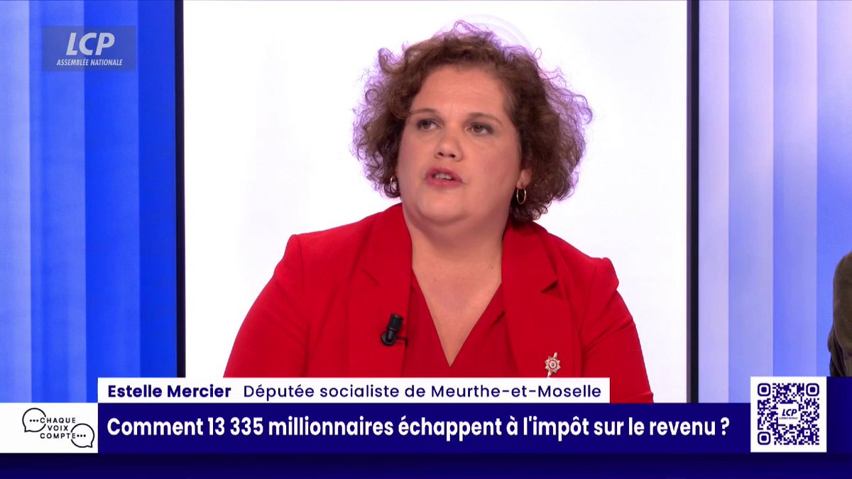 13 335 millionnaires qui échappent à l'impôt sur le revenu : "Plus vous êtes riches, plus vous avez du patrimoine, plus vous avez des revenus, moins vous contribuez à la solidarité nationale", dit Estelle Mercier, députée socialiste. #ChaqueVoix