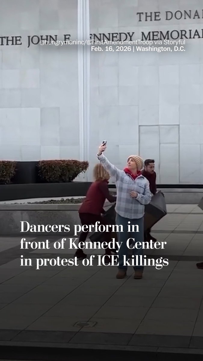 A group of dancers performed outside the Kennedy Center and the Lincoln Memorial on Presidents' Day in protest of the killings of Renée Good and Alex Pretti by federal immigration officers in Minneapolis. Broadway and former Kennedy Center dancers were a part of the performance, according to Playbill. The team of dancers shared on social media that they were able to complete the full performance near the Lincoln Memorial, but were shut down by authorities outside the Kennedy Center midway through the dance.