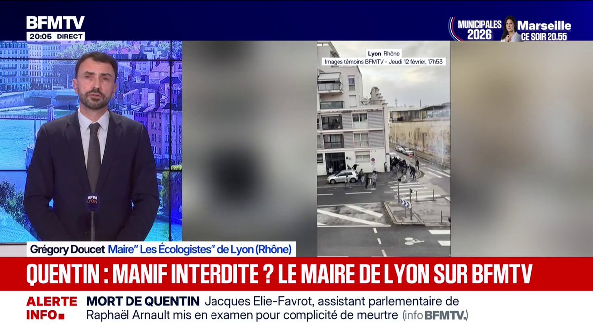 🔴🇫🇷 ALERTE VIDEO Le maire de Lyon, Grégory Doucet, exposé pour des liens avec la Jeune Garde, indique qu'il a REFUSÉ la marche blanche/manifestation pour Quentin car : "Il n'est pas encore le moment". Tout le monde sait. 🫵🏻 Dehors aux municipales.