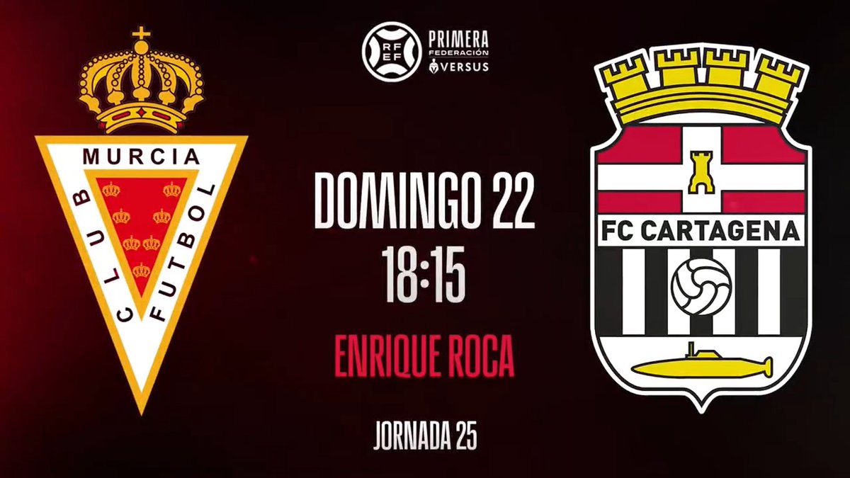 👑 El 𝗧𝗥𝗢𝗡𝗢 de la Región está en juego. ♥️ Real Murcia CF 🤍 🤍 FC Cartagena 🖤 #PrimeraFederación | #VersusELearning