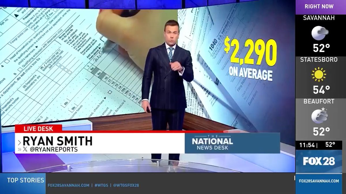 .The National Desk: "Tax refunds are averaging $2,290, that's about 11% higher than last year...due to a series in tax breaks in President Trump's One Big Beautiful Bill." Reminder: President Trump and Republicans cut your taxes, and every single Democrat opposed it.