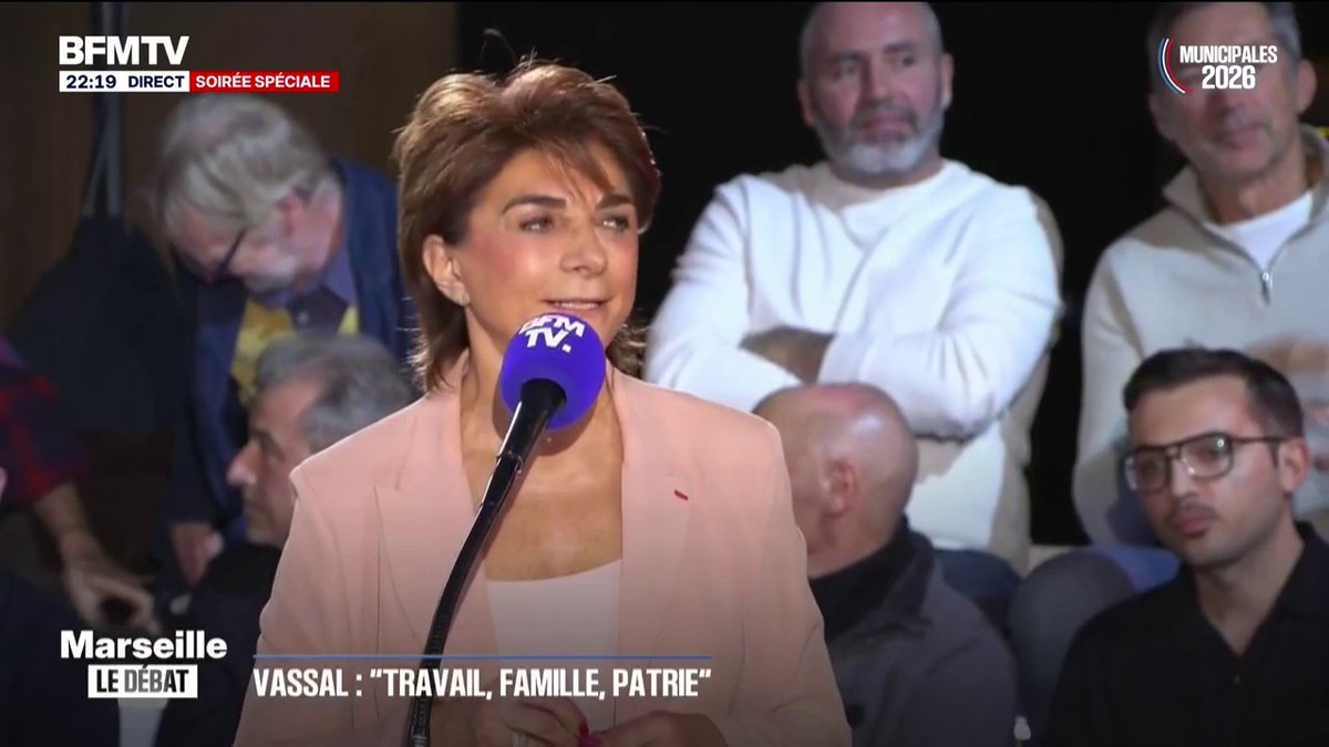 Municipales à Marseille: "Mes valeurs sont le mérite, le travail, la famille, la patrie", déclare Martine Vassal, candidate LR #MarseilleLeDébat