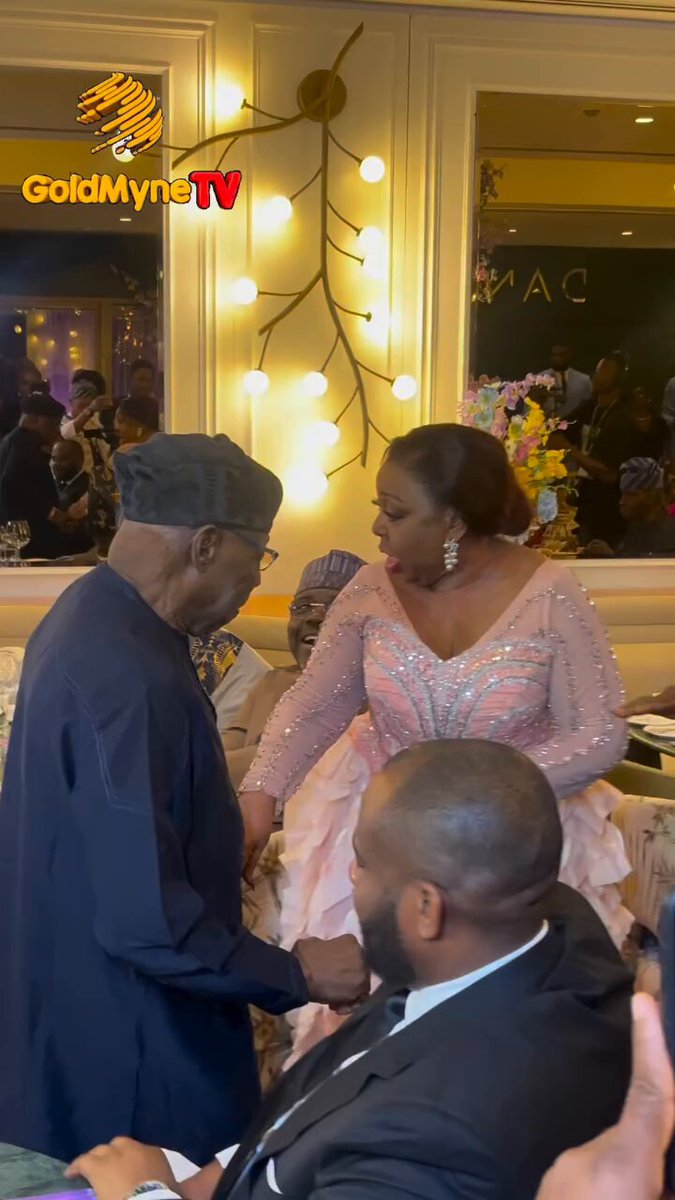 Sen Florence Ita-Giwa And Former President Olusegun Obasanjo Sharing A Joyful Dance At Her 80th Birthday Dinner Party 🎉