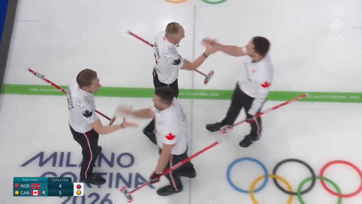 The Canadian men's curling team will PLAY FOR GOLD 🥇🇨🇦 They defeat Norway 5-4 and will face GBR's Team Mouat on Saturday at 1:05pm ET