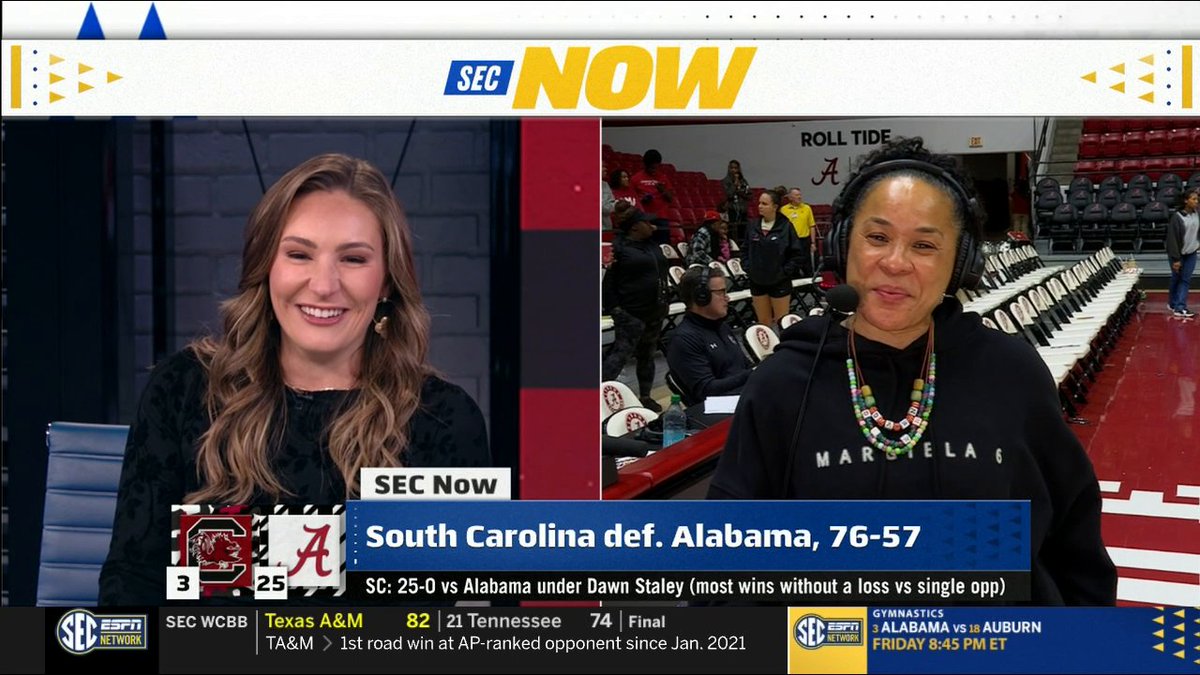 “Raven was sick today, we didn't even know if she was going to play, but she braved through and played like the champion she is.” Dawn Staley says Raven Johnson had her flu game in Tuscaloosa as South Carolina Women's Basketball is now 25-0 vs. Alabama in the Staley era.