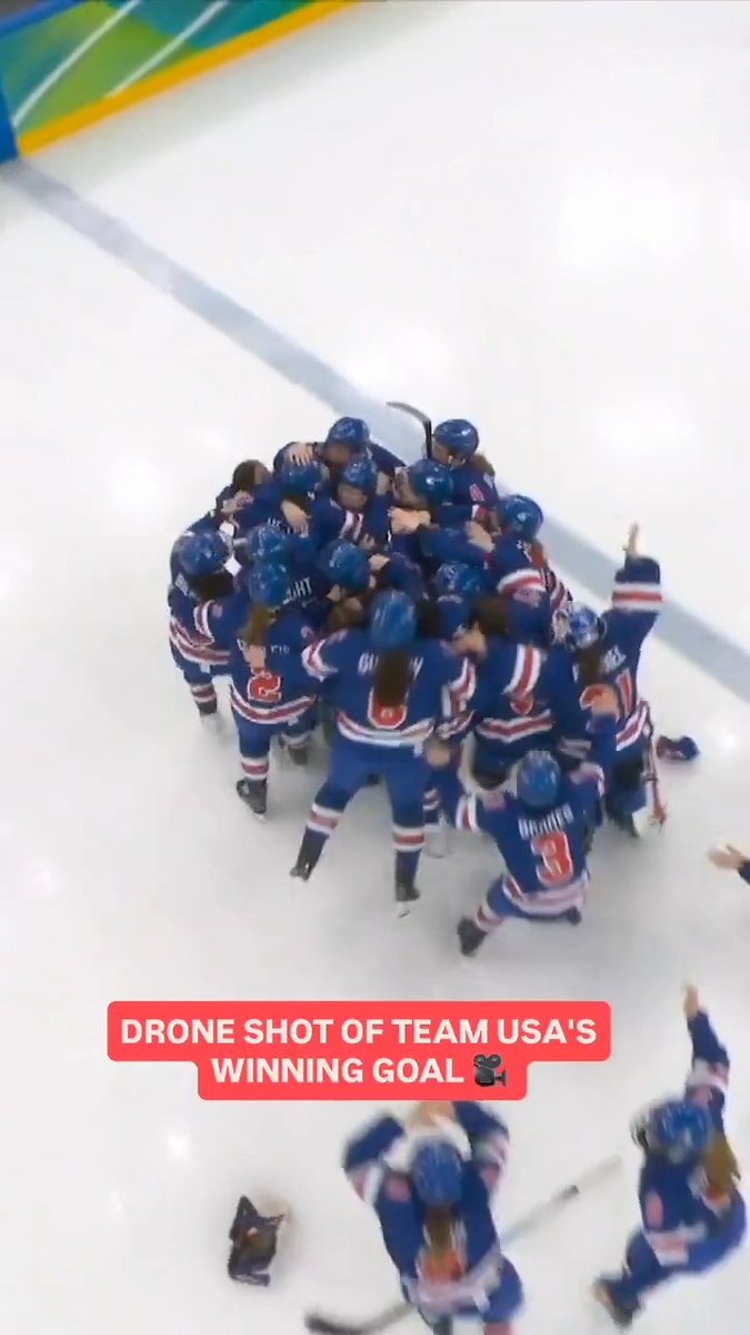 This goal in OT, captured by a drone? Cinema. #WinterOlympics