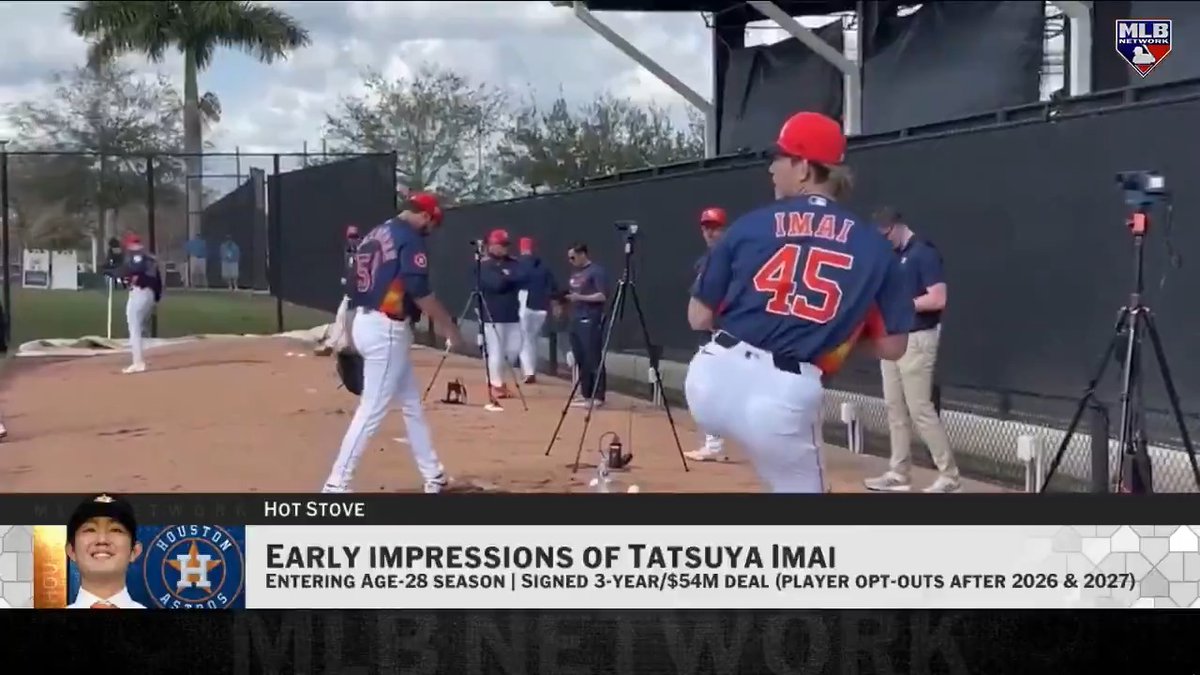Early impressions of Tatsuya Imai at Astros camp? “His stuff looks electric… So far, he looks like he’s [bringing] positive energy in the clubhouse.” - Brian McTaggart