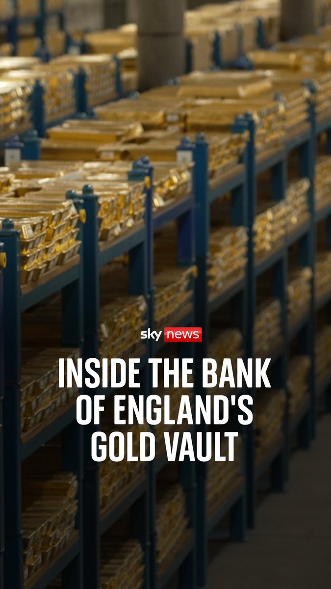 Sky’s Ed Conway is shown inside the Bank of England's gold vault, one of the 12 vast vaults where the world's largest single deposit of gold is kept on behalf of its many owners