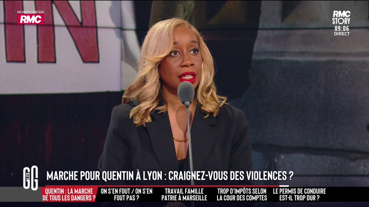 🪧 Marche en hommage à Quentin à Lyon : doit-on craindre des violences ? 🗣️ Joëlle Dago-Serry : "La famille ne soutient pas cette marche. C'est la famille qui porte le deuil avant tout. Les militants ne sont pas les premiers concernés par la mort de Quentin." #GGRMC
