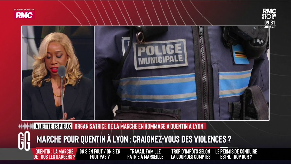 💥 Joëlle Dago-Serry : "Vous dites que ce n'est pas un rassemblement d'extrême droite. De quel bord idéologique êtes-vous ?" 💥 Aliette Espieux, organisatrice en hommage à Quentin à Lyon : "Aucun rapport. Vous insinuez quoi ? Vous vous basez sur un article de StreetPress" #GGRMC