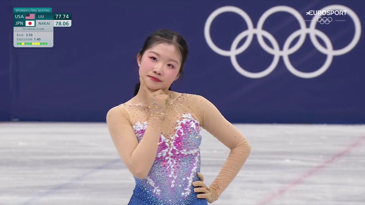 AMI NAKAI, CHE TALENTO! BRONZO OLIMPICO A 17 ANNI La giovanissima giapponese, che era in testa dopo il corto, non riesce a confermare la posizione di partenza ma difende quantomeno il podio, alle spalle di Alysa Liu e Kaori Sakamoto Questo bronzo rappresenta comunque un grande risultato per una classe 2008