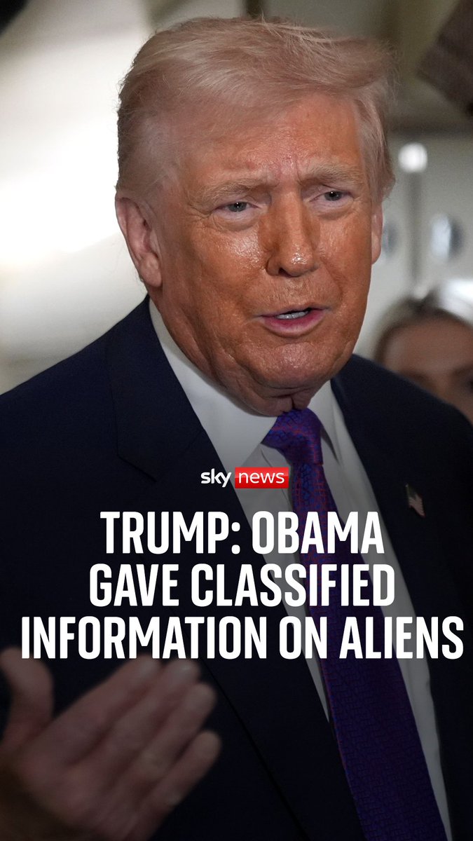 Donald Trump accused former U.S. president Barack Obama of revealing classified information when the former president said "aliens are real" on a podcast last week