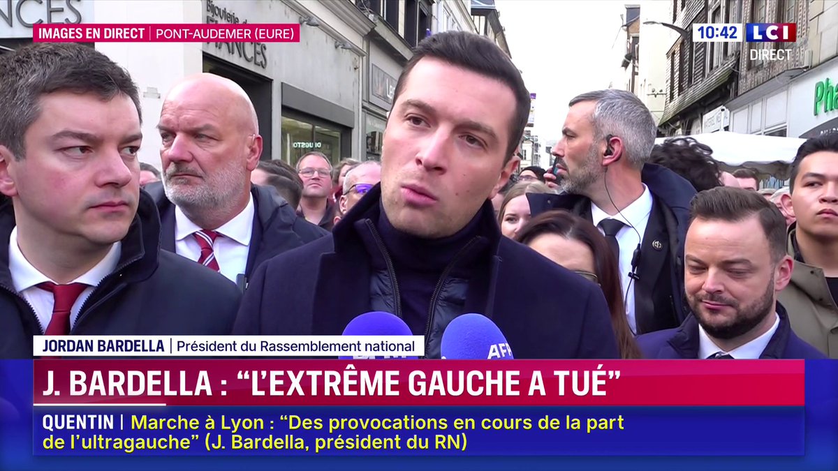 [ 🇫🇷 FRANCE ] 🔸 Jordan Bardella déclare que « Monsieur Mélenchon a une responsabilité morale très lourde dans la dégradation du climat politique ».
