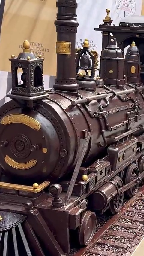 All aboard the largest chocolate sculpture which is 55.27 m (181 ft 3 in) long and was created by Andrew Farrugia from the Institute of Tourism Studies in Milan, Italy