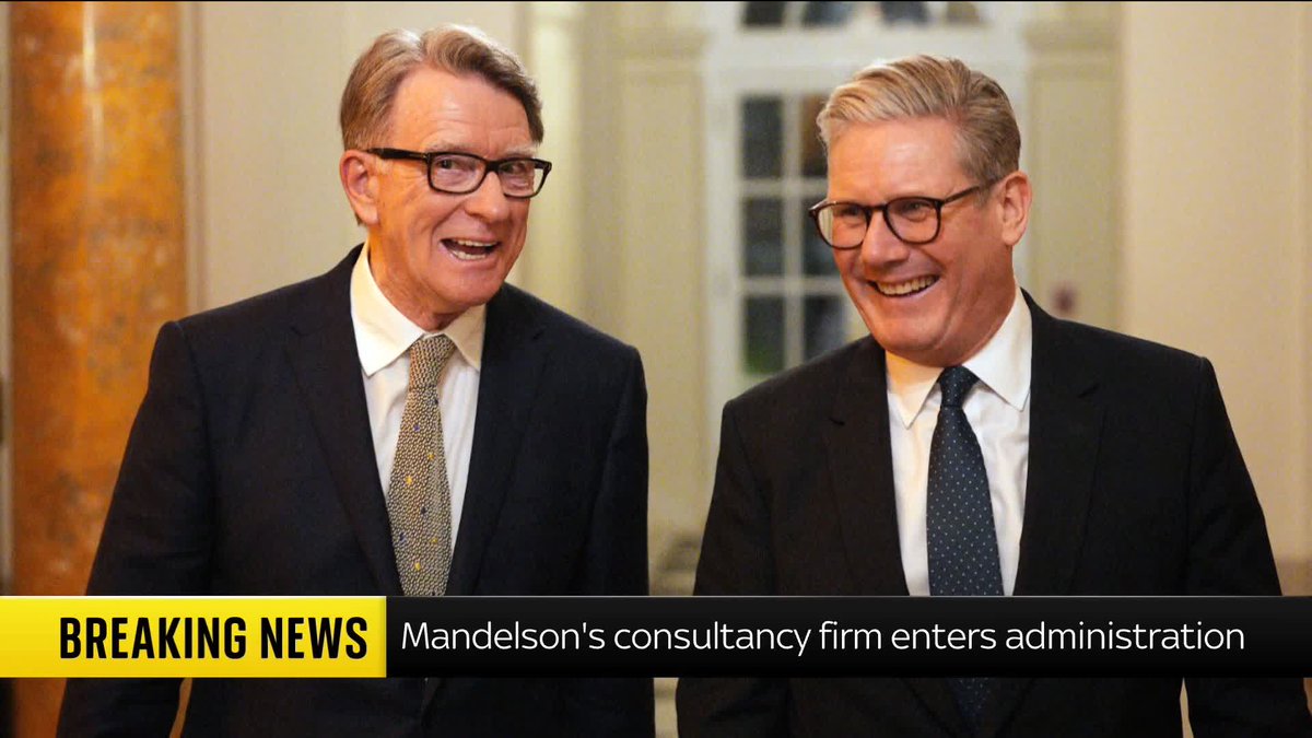 BREAKING: The lobbying firm founded by Peter Mandelson, Global Counsel, has entered administration as a direct consequence of his links to Epstein. Live updates: 📺 Sky 501, Virgin 602, Freeview 233 and YouTube