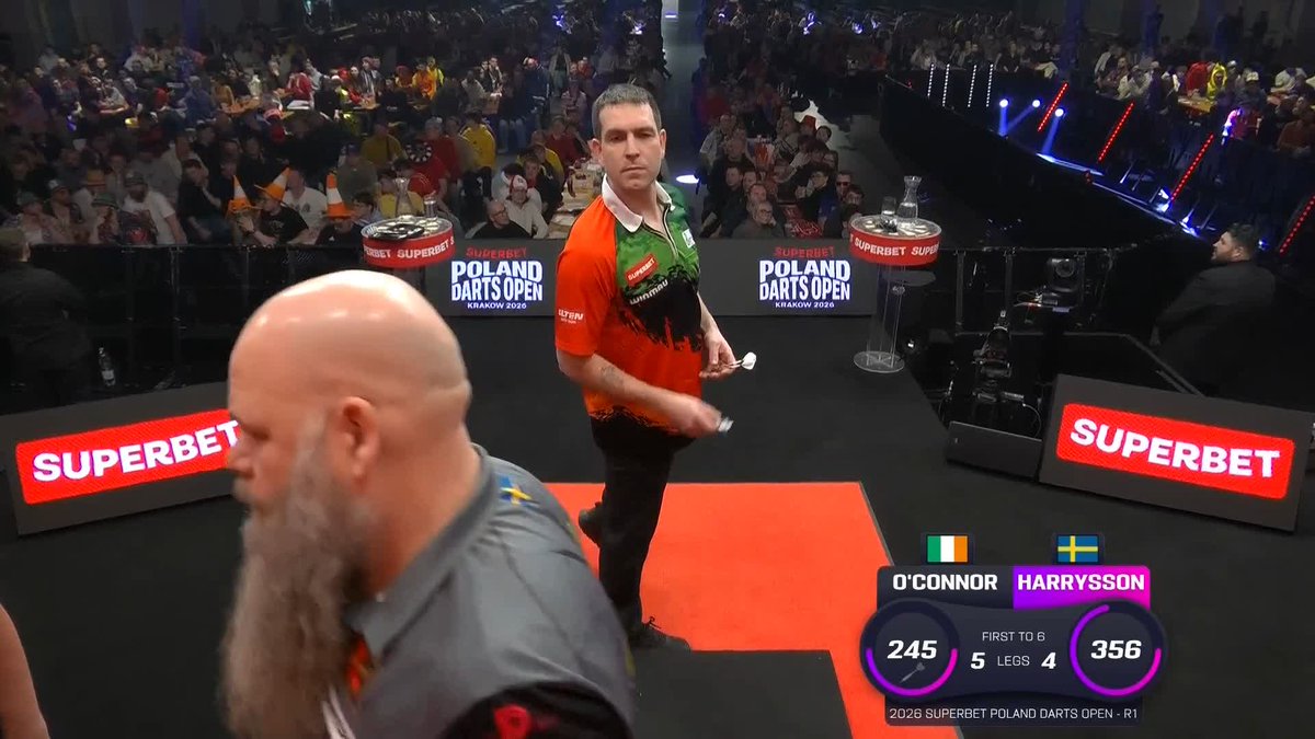 O'CONNOR DOWNS HARRYSSON! William O'Connor books his place in round two, as the Irishman beats Andreas Harrysson 6-4, sealing the victory with a 111 checkout! 📺 #ET1