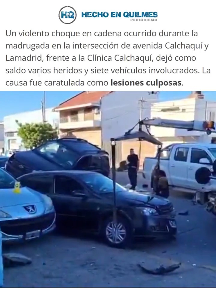 "Lamadrid": Por un choque múltiple en Quilmes