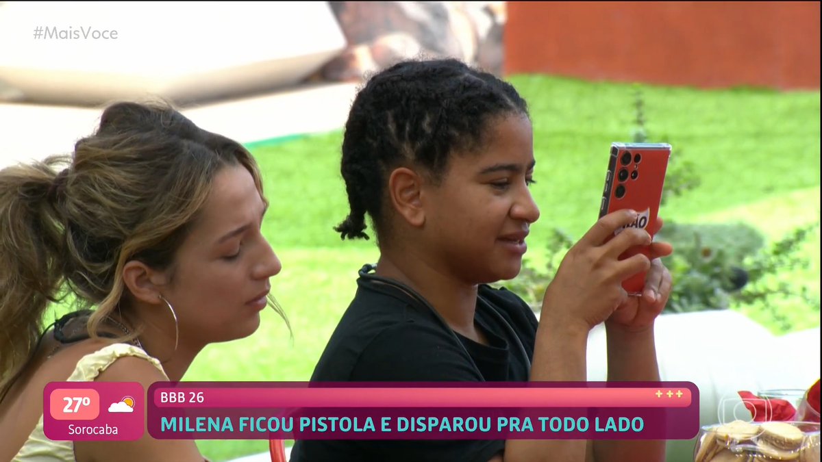 a Milena full pistola, disparando pra todo lado 🗣️ ninguém escapou dos comentários dela, viu? 🅰️ #BBB26 #RedeBBB #MaisVocê
