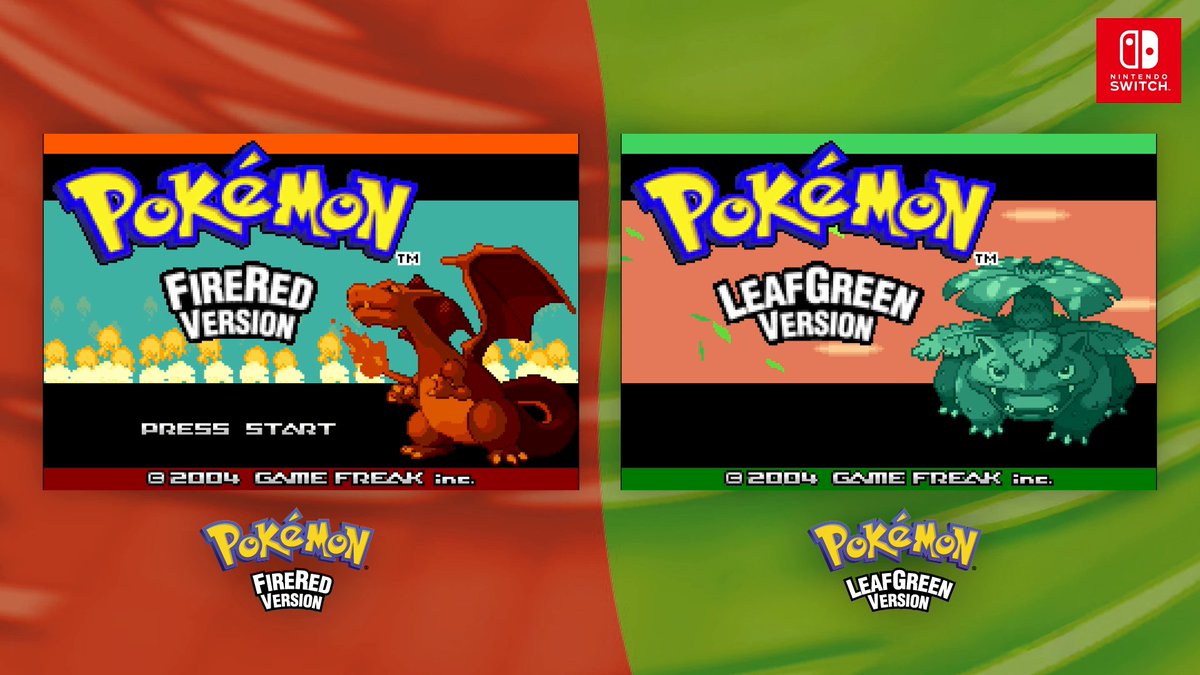 The Pokémon FireRed Version 🔥 and Pokémon LeafGreen Version 🍃 Games are releasing on Nintendo Switch #PokemonFRLG