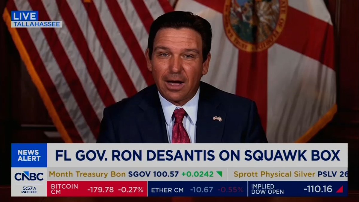 CNBC cuts to commercial because Ron DeSantis won't stop talking