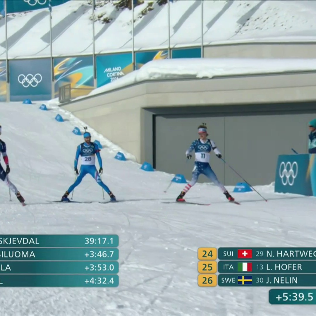 All smiles before the sprint 😄 The final three biathletes share a laugh as they set up a playful sprint finish 😂