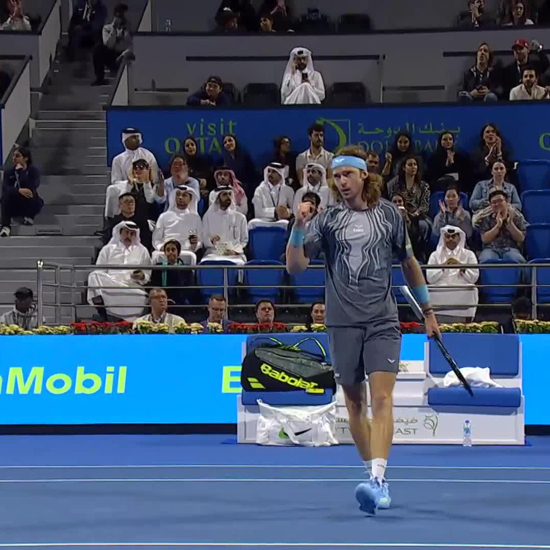 26 shots of lungbusting tennis 🥵 Andrey Rublev #QatarExxonMobilOpen