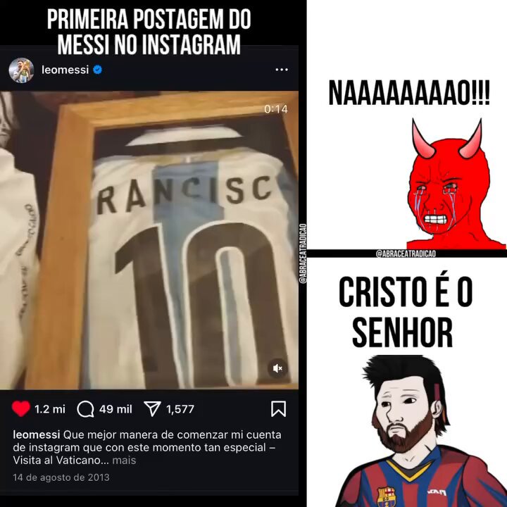 A primeira postagem do Messi no Instagram foi um vídeo dele presenteando o Papa Francisco ✝️
