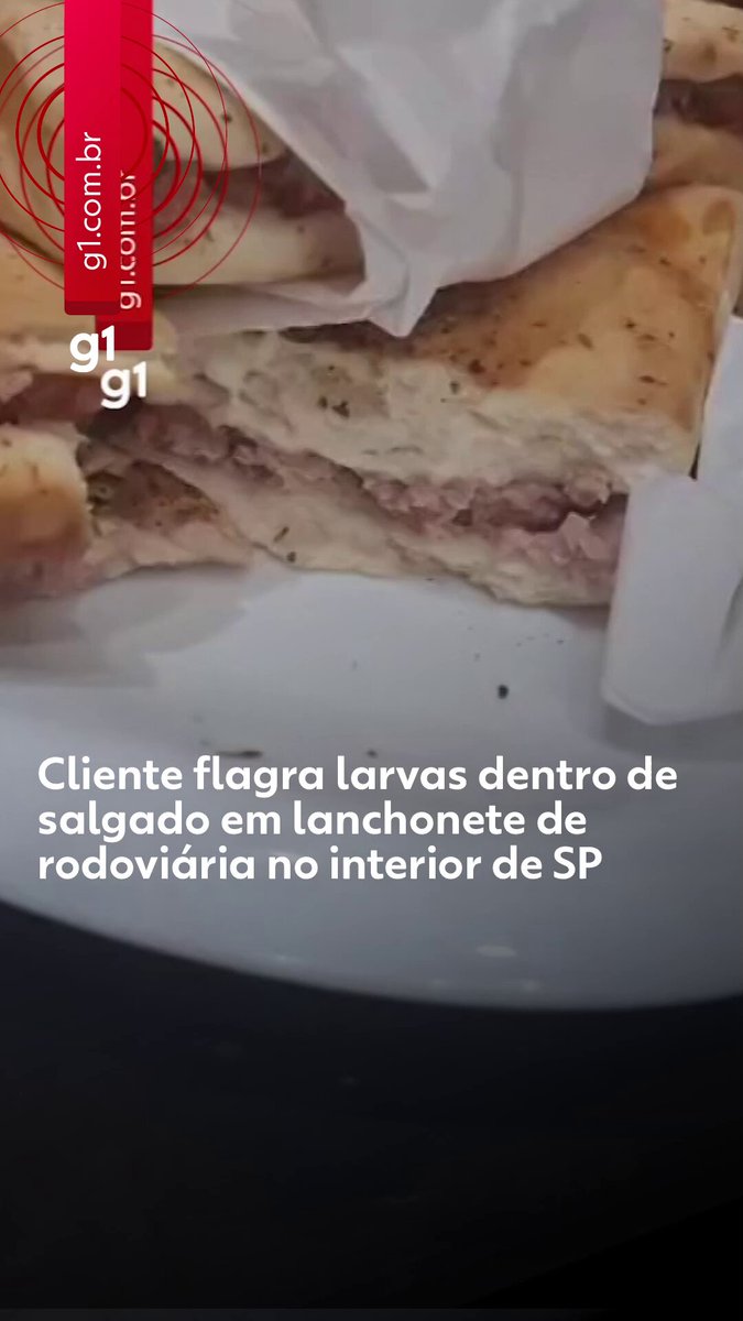 VÍDEO: cliente encontra larvas dentro de salgado em lanchonete de rodoviária no interior de SP #g1
