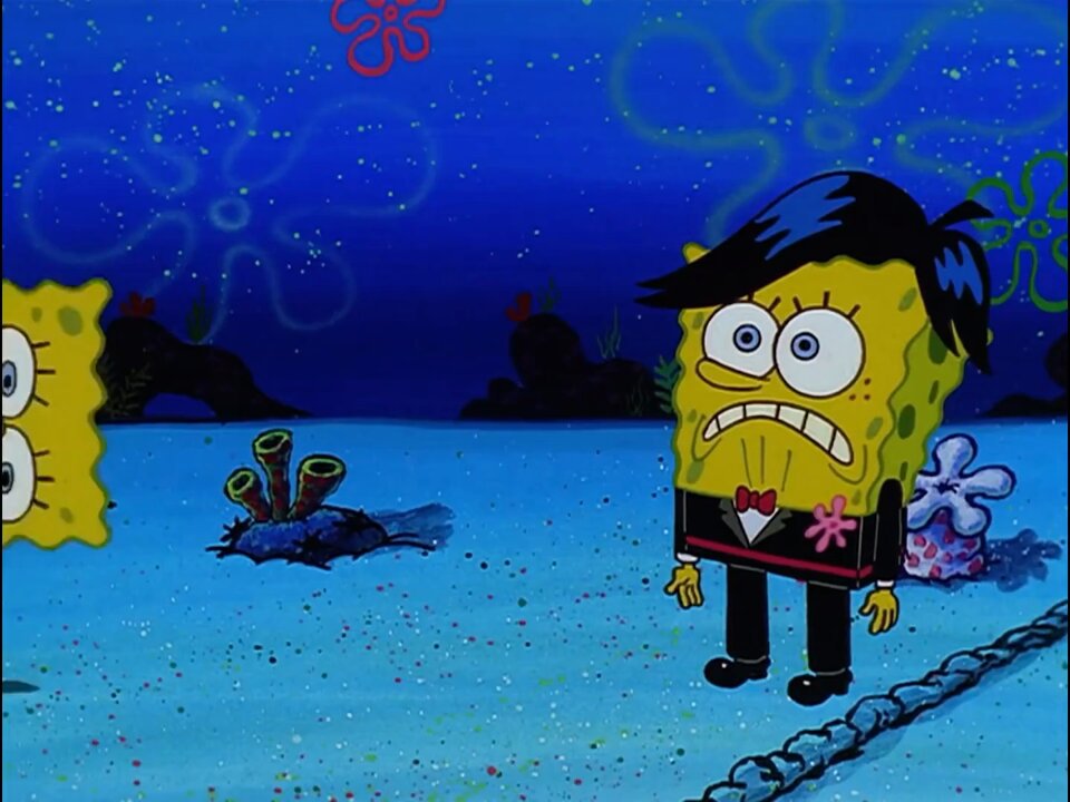I think this is the first time SpongeBob does the laugh