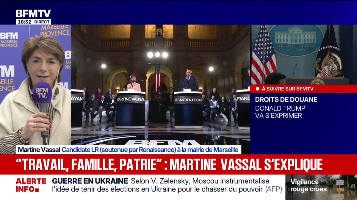 💬 "Je ne suis pas pétainiste, je suis gaulliste" ➡️ Martine Vassal, candidate LR à la mairie de Marseille, assure recevoir des menaces après avoir dit que ses valeurs étaient "le travail, la famille, la patrie"