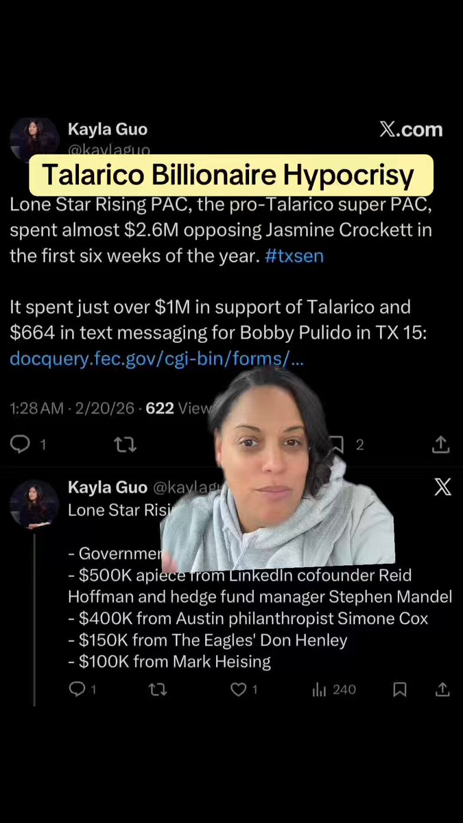 Millions of dollars are being spent in the TX Dem primary but the litmus tests seem to only apply to Jasmine Crockett. Time to call a spade a spade.