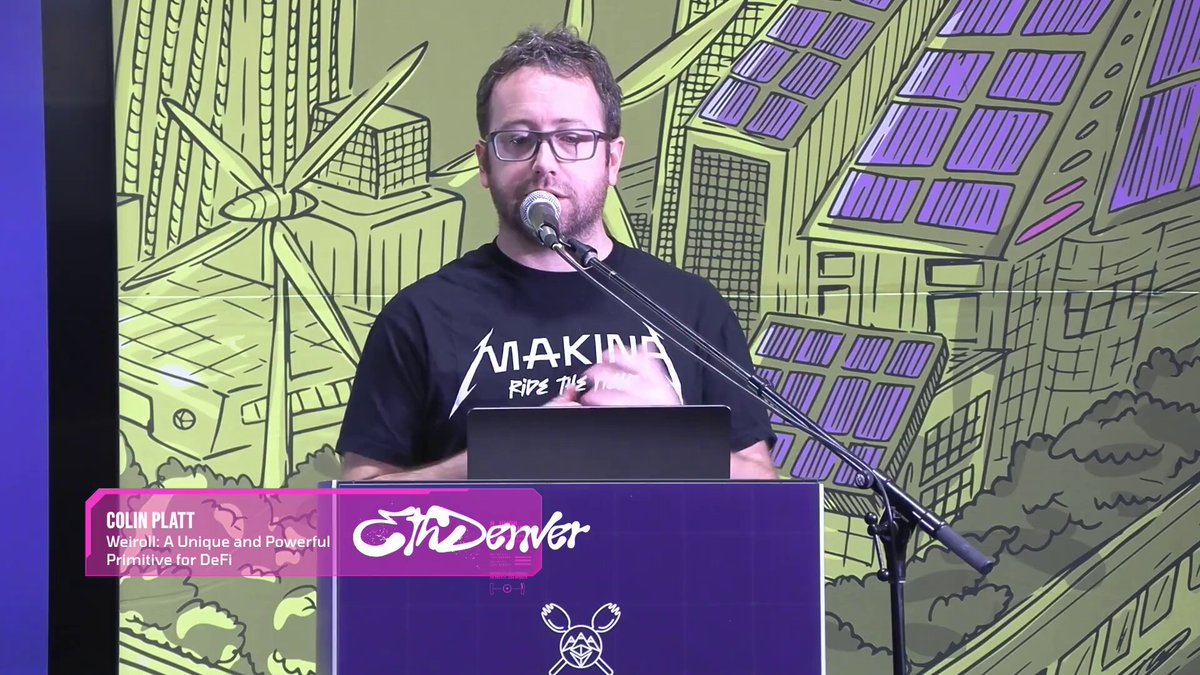Weiroll: A Unique and Powerful Primitive for DeFi by Colin Platt from Makina This session will focus on how Weiroll ( and later modified in an open source initiative, creates a powerful primitive for DeFi interactions, including in building and maintaining vaults. Full Video Below 👇🧵