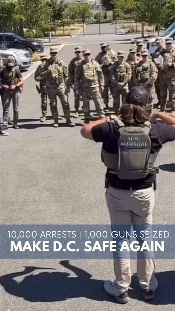 1,000 fewer illegal firearms. 10,000 arrests. The Make D.C. Safe &amp; Beautiful Task Force led by the USMS is clearing the way for a safer, brighter District. Proud to stand with our local and federal partners to protect the heart of our nation. 🇺🇸 #USMarshals #SafeAndBeautifulDC
