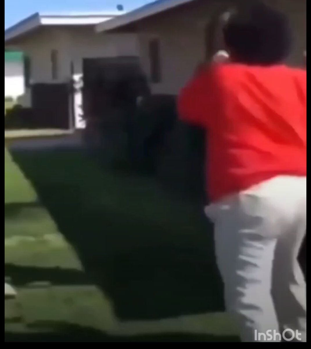 Fat Albert got dropped quickly by a skinny White kid.