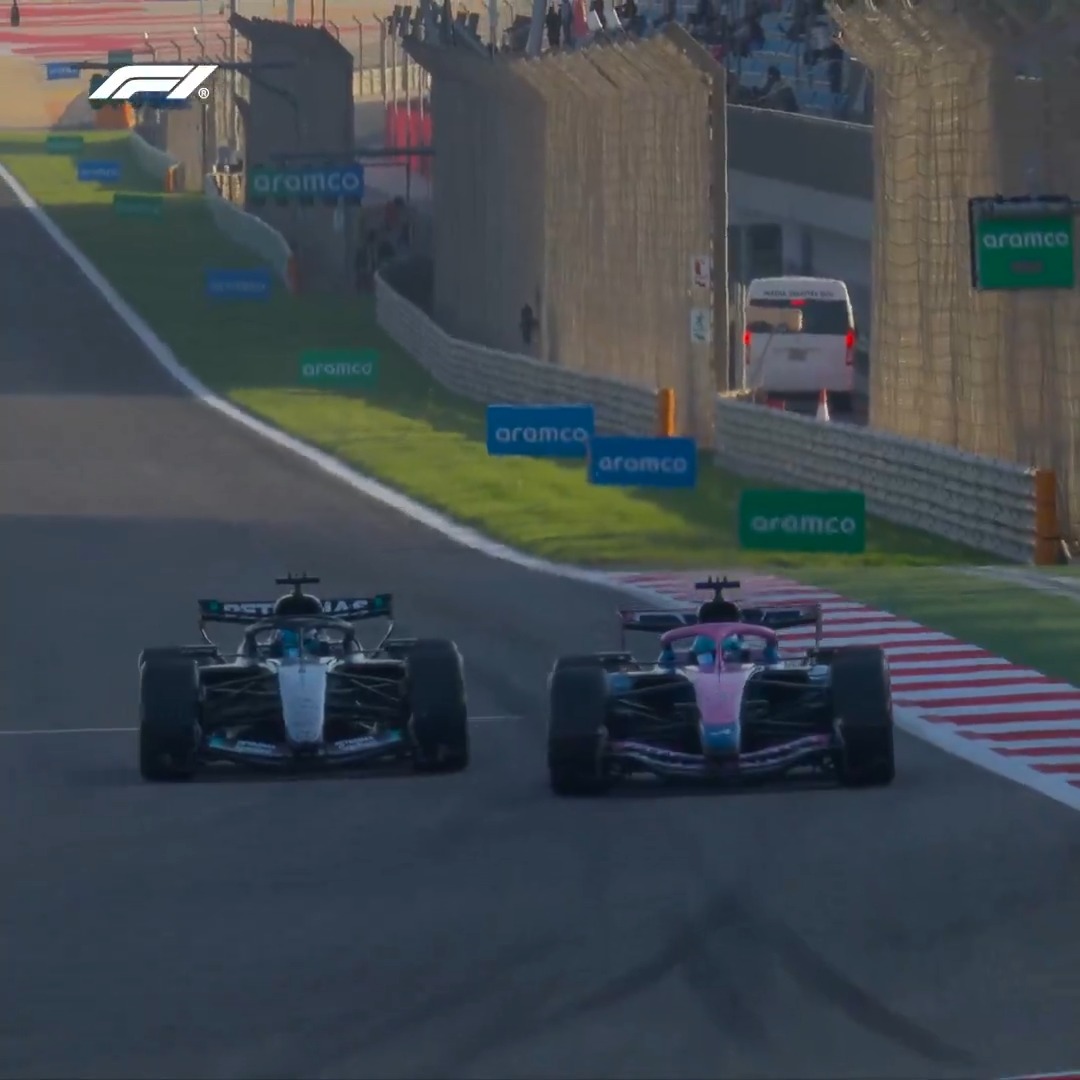 George and Pierre tussling into Turn 1 ⚔️ #F1 #F1Testing