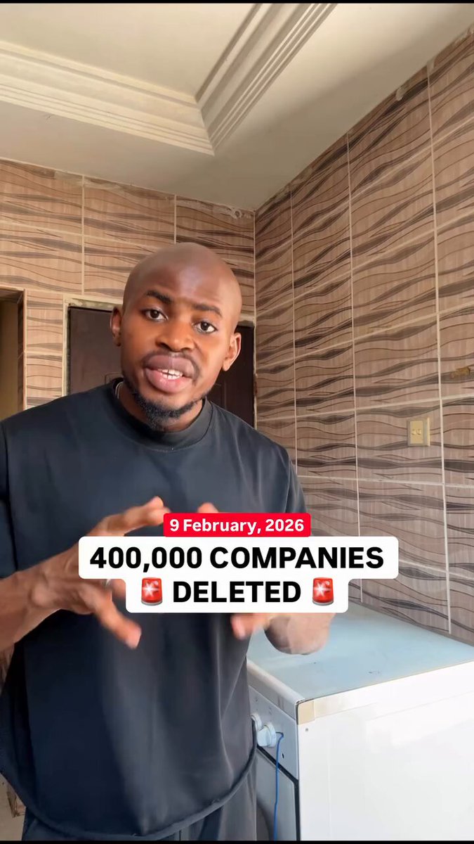 If you registered a company and went silent… bad news: CAC wiped 400,000 companies in 2025 alone. Reason is, No Annual Returns. That CAC certificate isn’t “forever.” Every year you must tell CAC: I’m still alive. It’s proof of existence. Stay quiet too long and CAC assumes your business is dead. Name gone. Reclaimed.