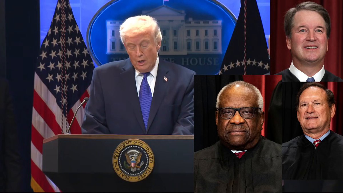 🚨 BREAKING: President Trump just gave a shoutout to Justices Thomas, Alito, and Kavanaugh for their decision to support our country through their dissent to today’s ruling Much deserved! 🇺🇸