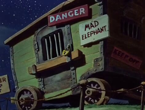 After his mother is taken away, Dumbo is seen standing on his own, swaying sadly from side to side. This is actually an accurate depiction of real-life elephant behavior when they are under extreme emotional distress or in captivity.