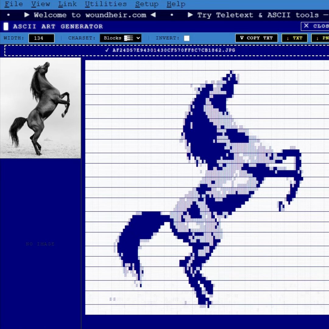 building two tools into ▓ Teletext Converter — turns any photo into retro broadcast-style pixel art, 12 color palettes ░ ASCII Art Generator — converts images to character art, export as PNG or TXT both live in the site's terminal UI. no installs, no accounts.