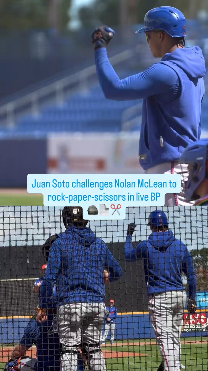 Juan Soto and Nolan McLean rock-paper-scissors battle! 🪨📄✂️ Ben Rortvedt challenged a called ball for Nolan McLean vs. Juan Soto. While the results were inconclusive, umpire JP Arencibia gave the strike to McLean. Soto challenged McLean to rock-paper-scissors and Soto won 😂