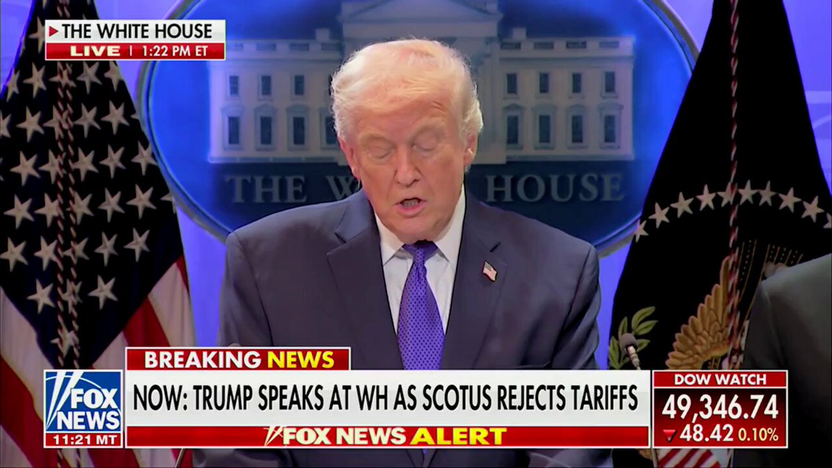 President Trump says the Supreme Court is being swayed by foreign interests after their ruling on tariffs: “They are just being fools and lapdogs to the RINOS and the radical left Democrats... They are very unpatriotic and disloyal to our Constitution. It is my opinion that the court has been swayed by foreign interest and a political movement that is far smaller than people would ever think... it's a small movement...”