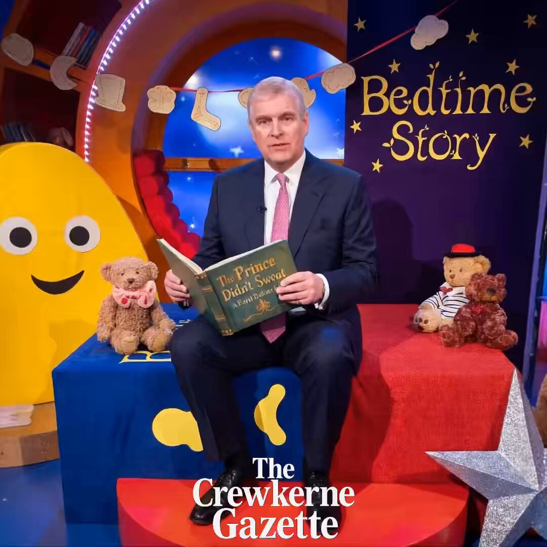 Prince Andrew delivers the Crewkerne Gazette’s bedtime story this evening, with a cautionary tale of pizza and sweat. {satire}