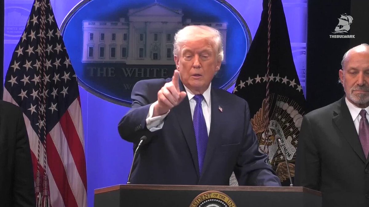 Q: “Are you going to ask Congress to take additional action on tariffs now?” Trump: “I don't need to. It's already been approved.”