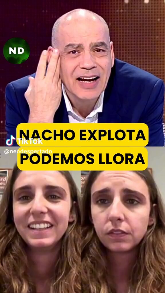 ⭕️ Les han inoculado términos en sus cerebros mononeuronales y los repiten como focas sin saber ni su significado. Aquí una podemita colapsando ante una pregunta sencilla de Nacho Abad 🇺🇦. 📹 Neo Despertado