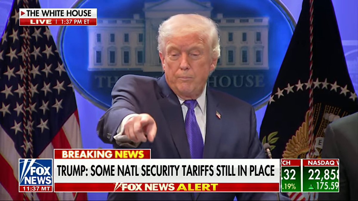 🔥🚨REPORTER: "Will you ask Congress for tariffs now?" TRUMP: "No. I don't need to. It's already been approved!"