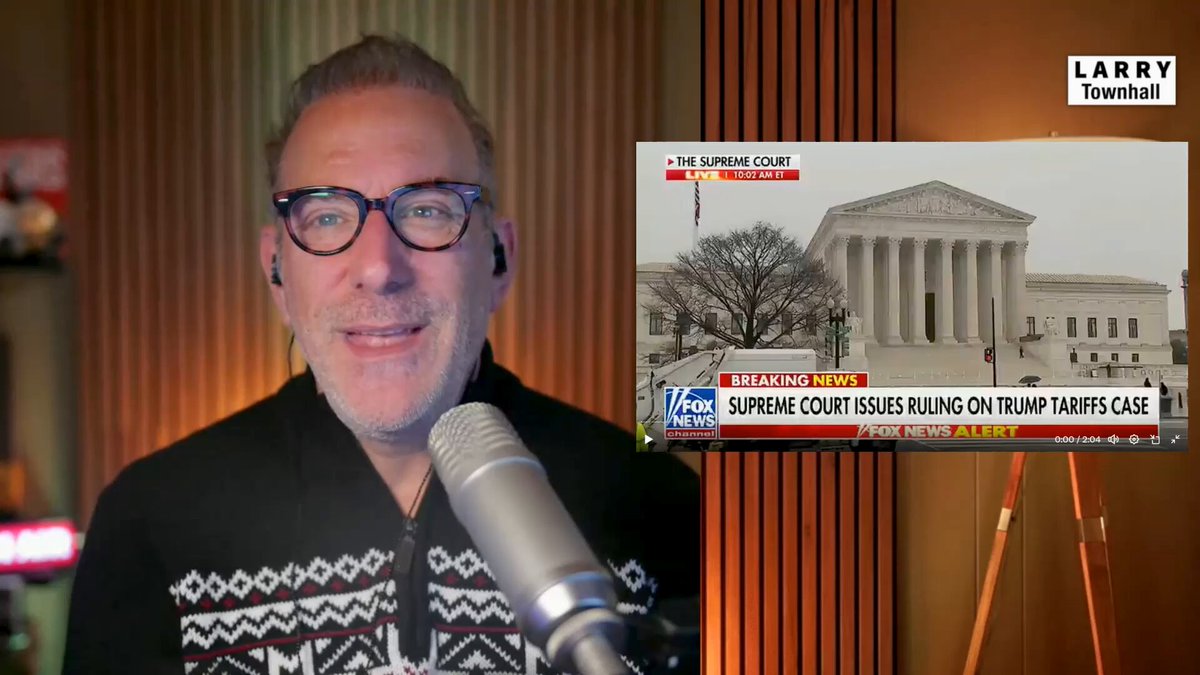 🚨NEW — L A R R Y rips Chief Justice John Roberts: "The Chief Justice somehow found language in the Constitution that allowed Obamacare to go through forcing you to buy health insurance under penalty of law... ...but couldn't find language having to do with the tariffs?!"