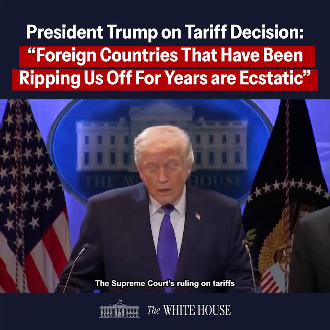 "The good news is that there are methods, practices, statutes and authorities as recognized by the entire court... that are even stronger than the IEEPA tariffs available to me as President of the United States." - President Donald J. Trump 🇺🇸